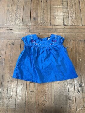 Bonpoint blue floral embroidered top girls 12 months